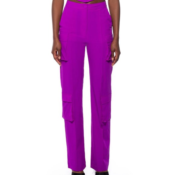 Elaine Violet: High Waist Cargo Slacks Large - Picture 2 of 7